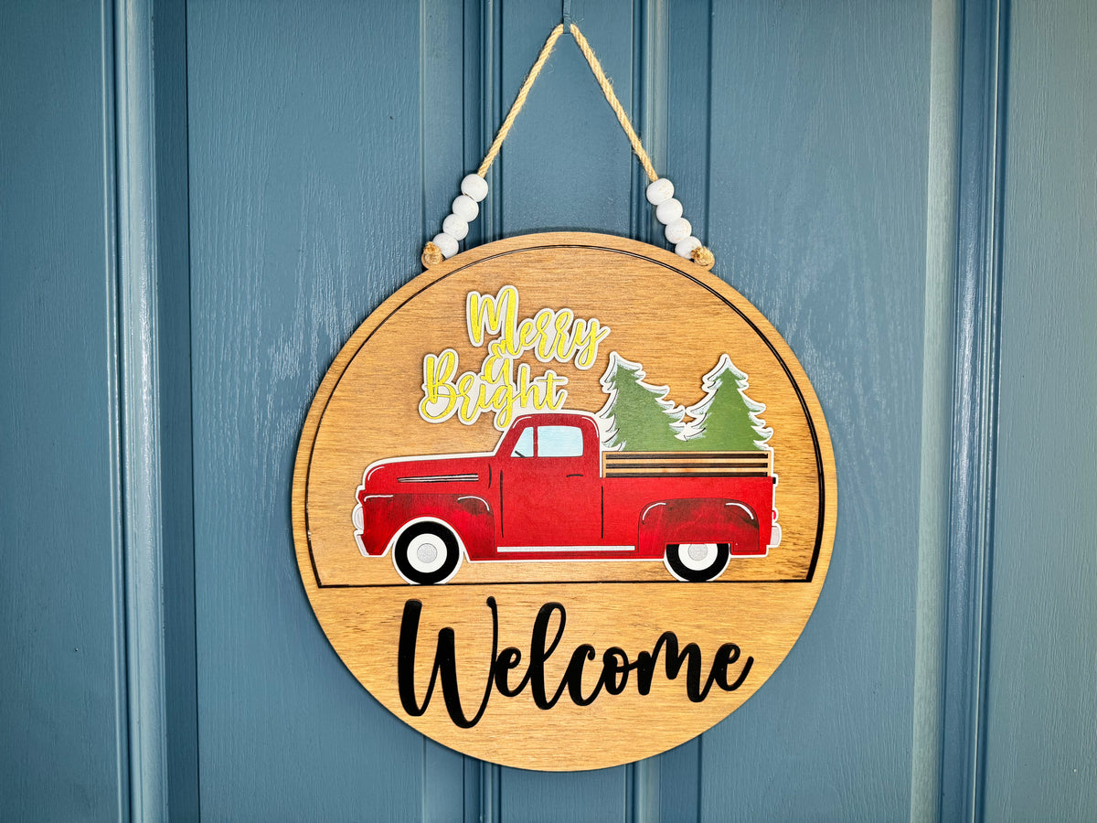 Christmas Truck Insert for Welcome Sign