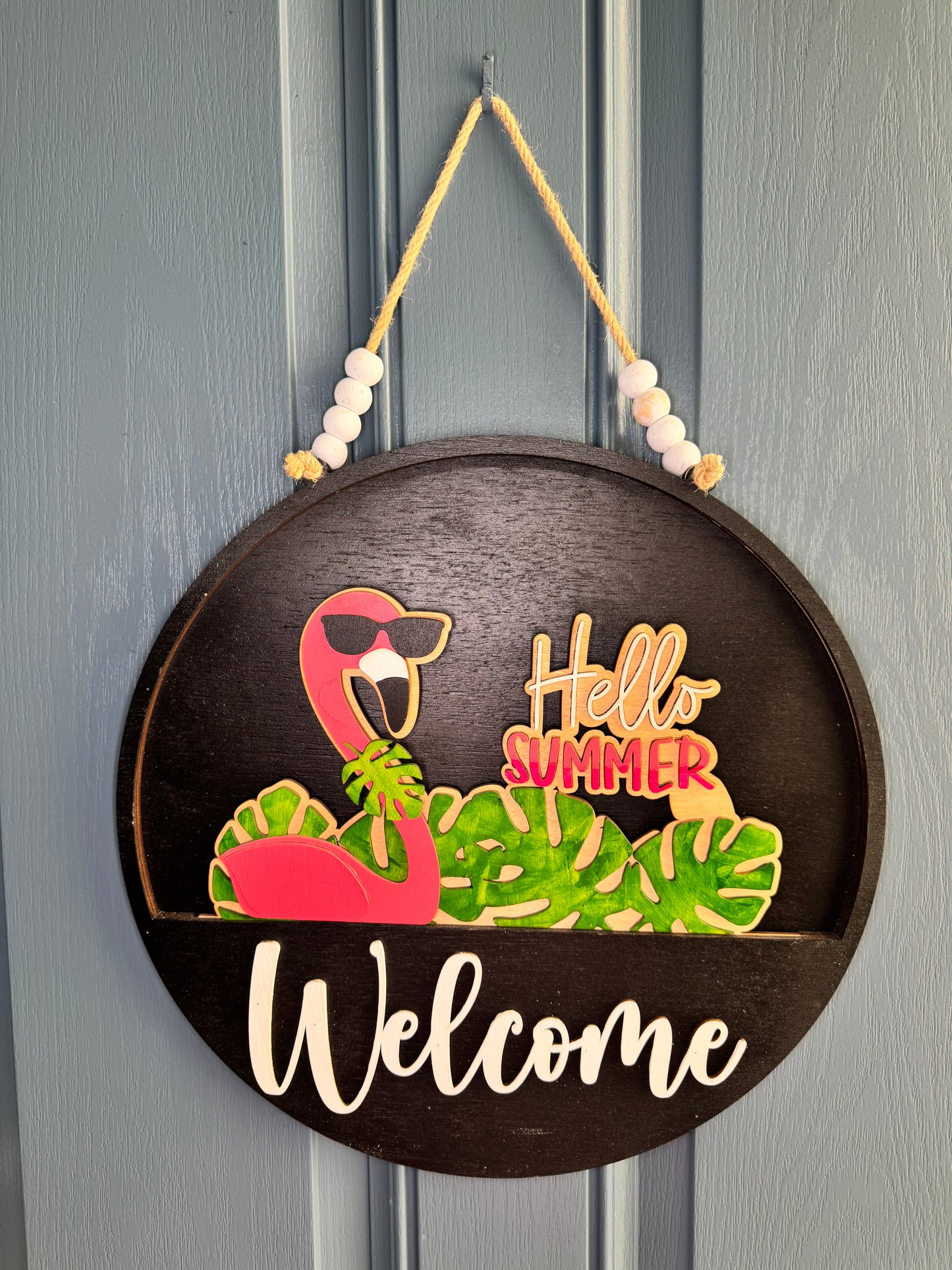 Flamingo Happy Summer Insert for Welcome Sign