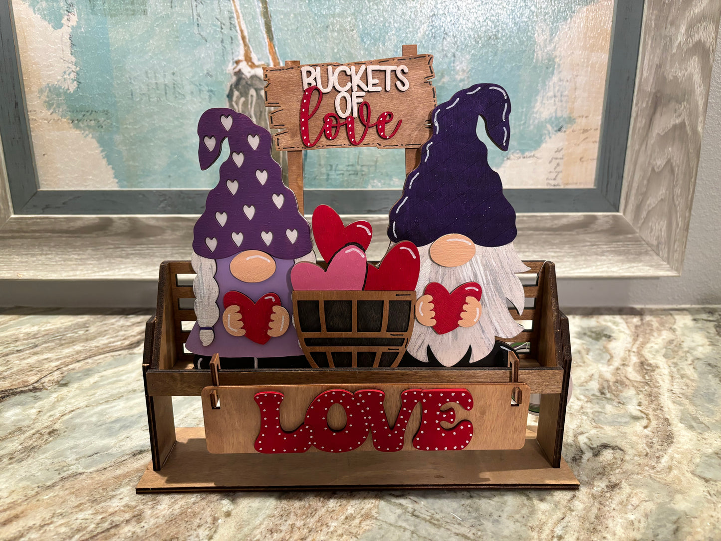 Valentine Gnomes Insert for Wagon or Bench