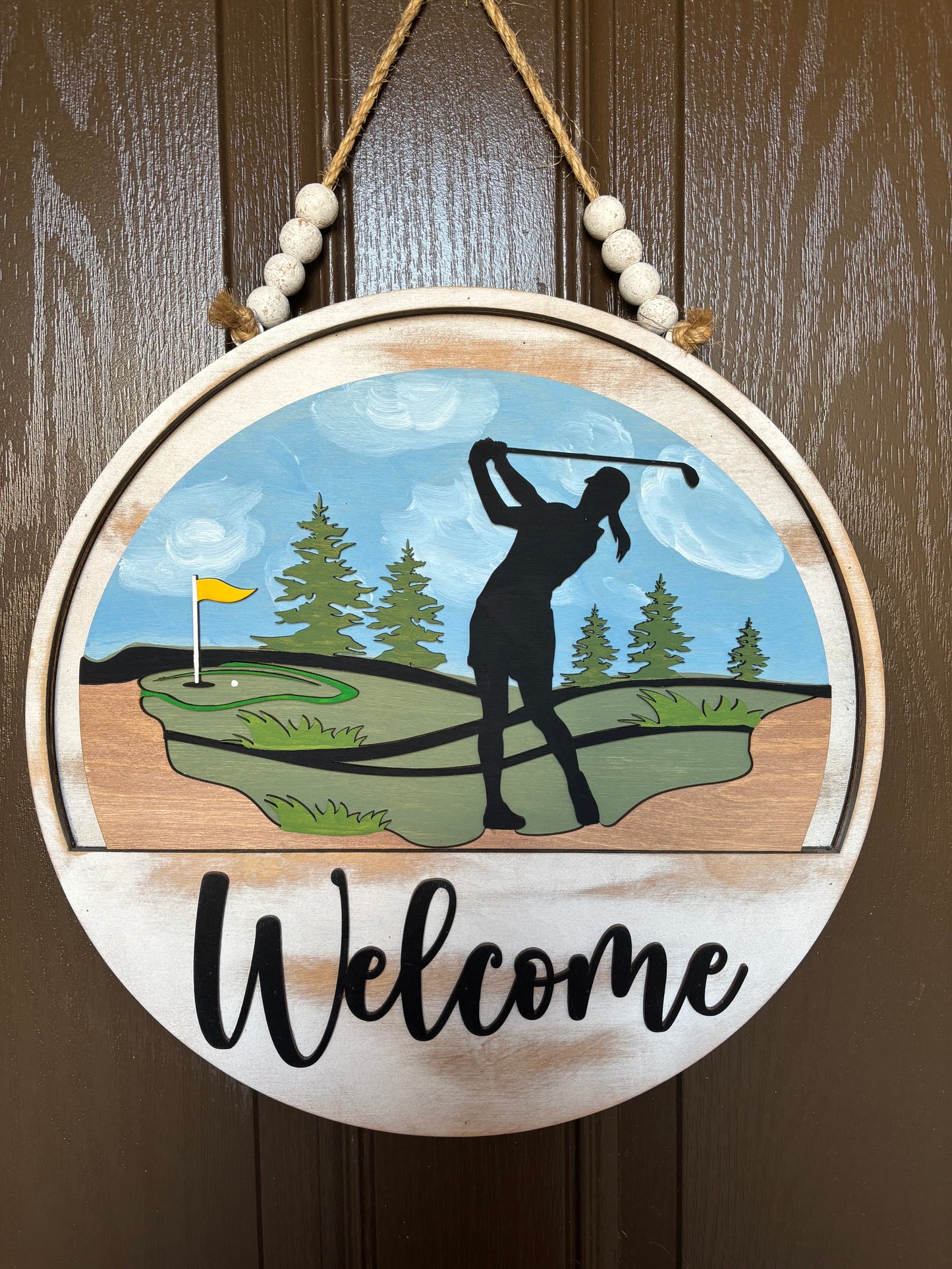 Golfer Swing Insert for Welcome Sign