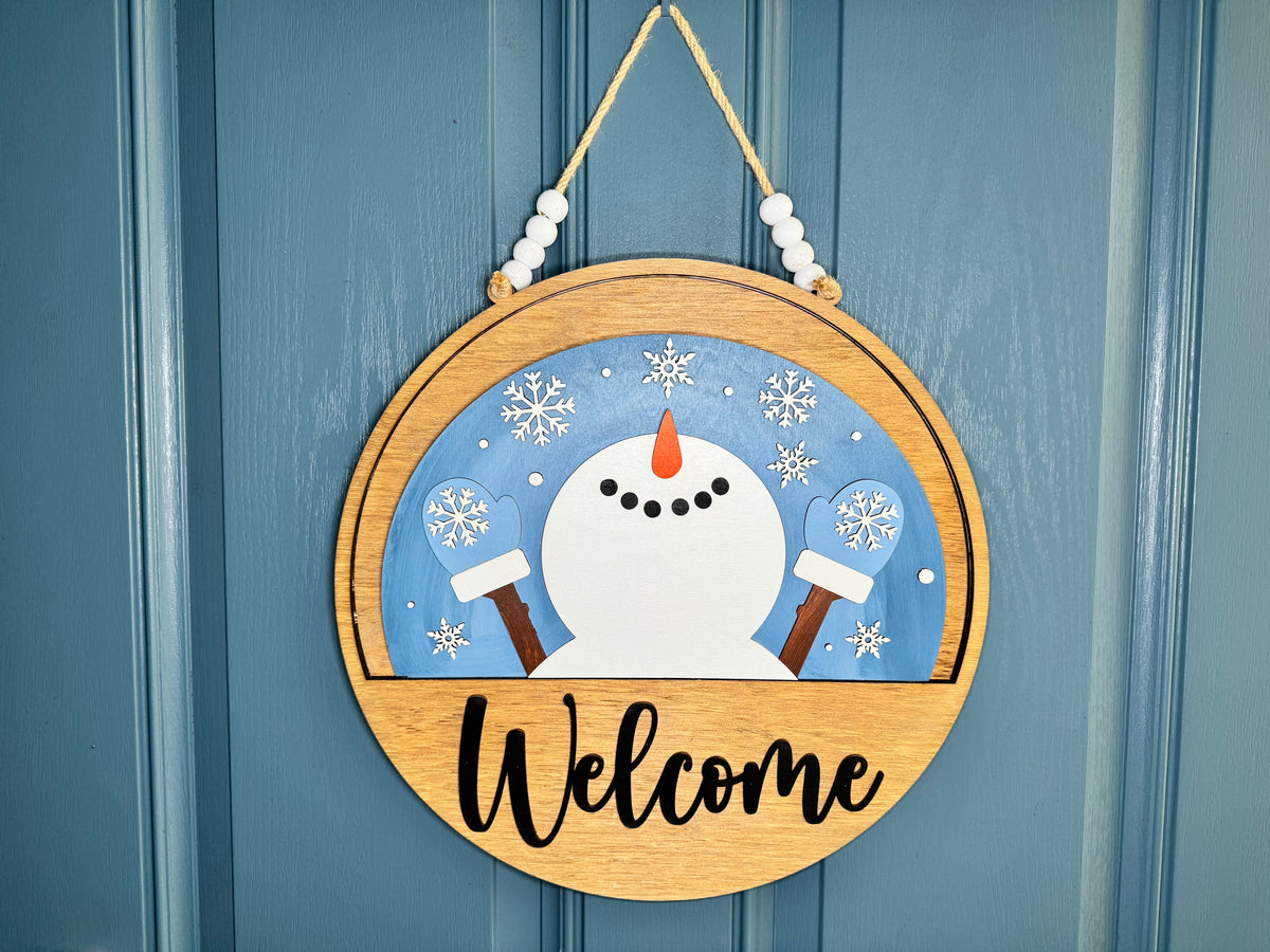 Happy Snowman Insert for Welcome Sign