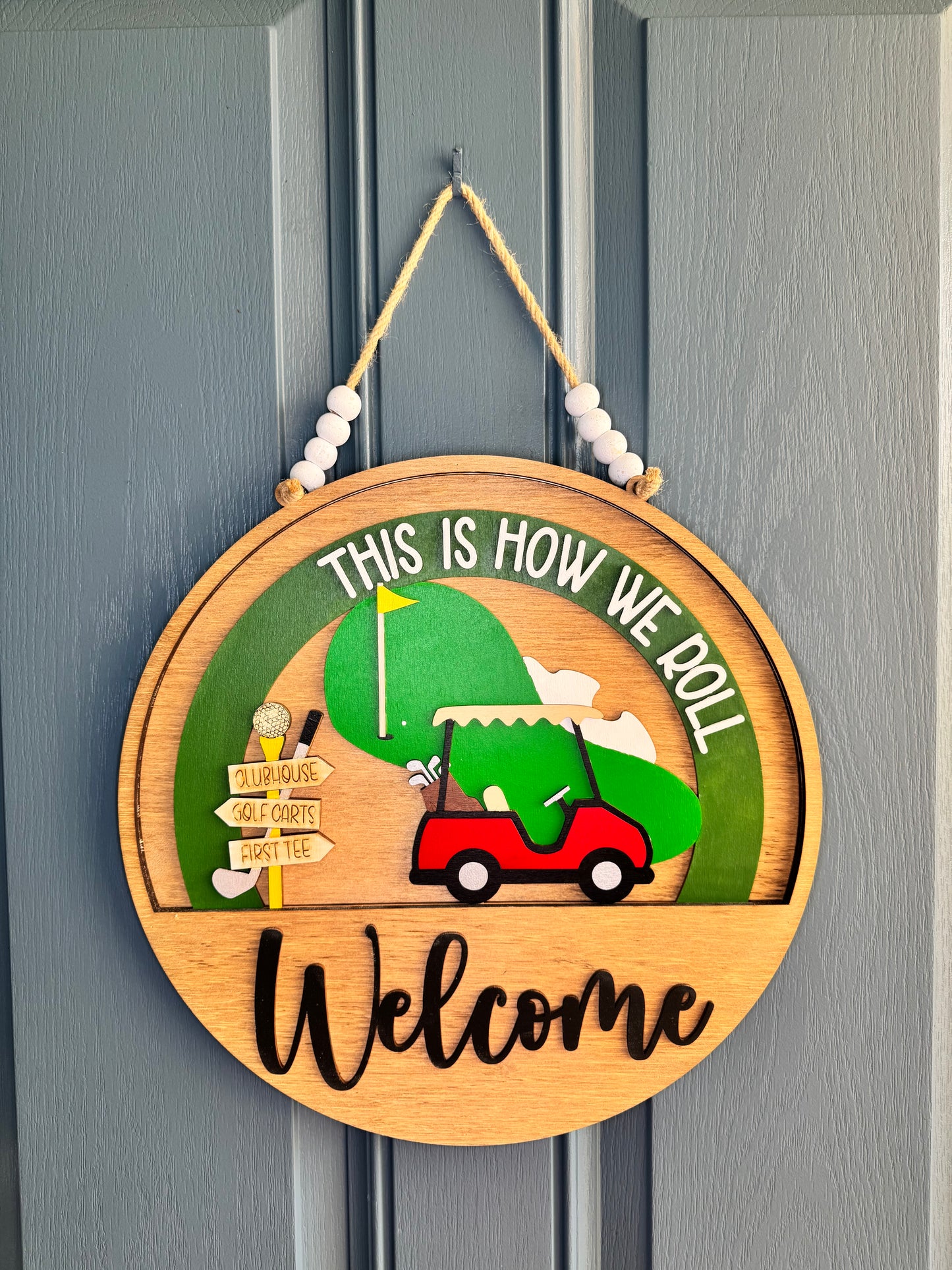 Golf Cart on Course Insert for Welcome Sign