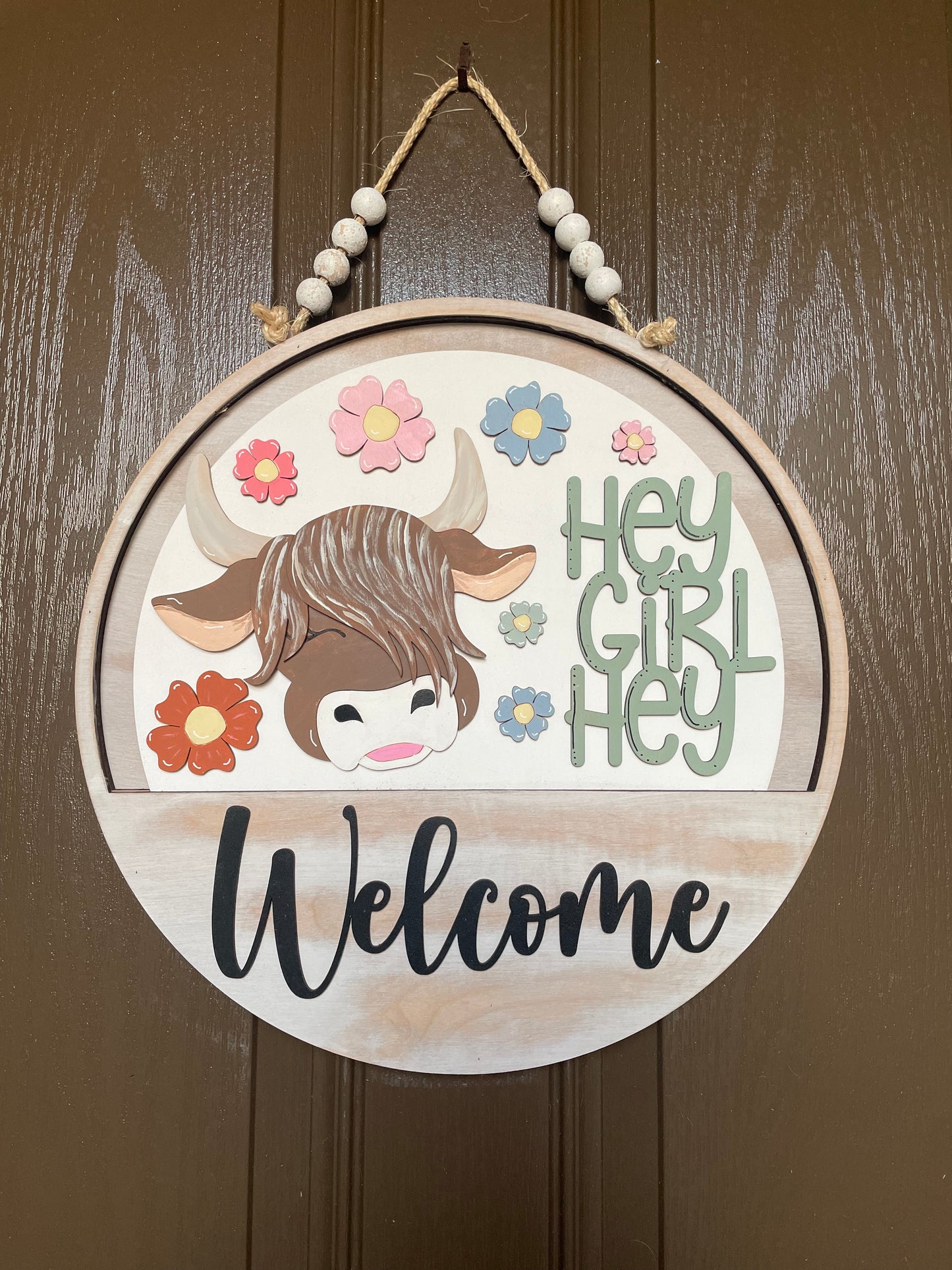 Hey Girl Heifer Cow Insert for Welcome Sign