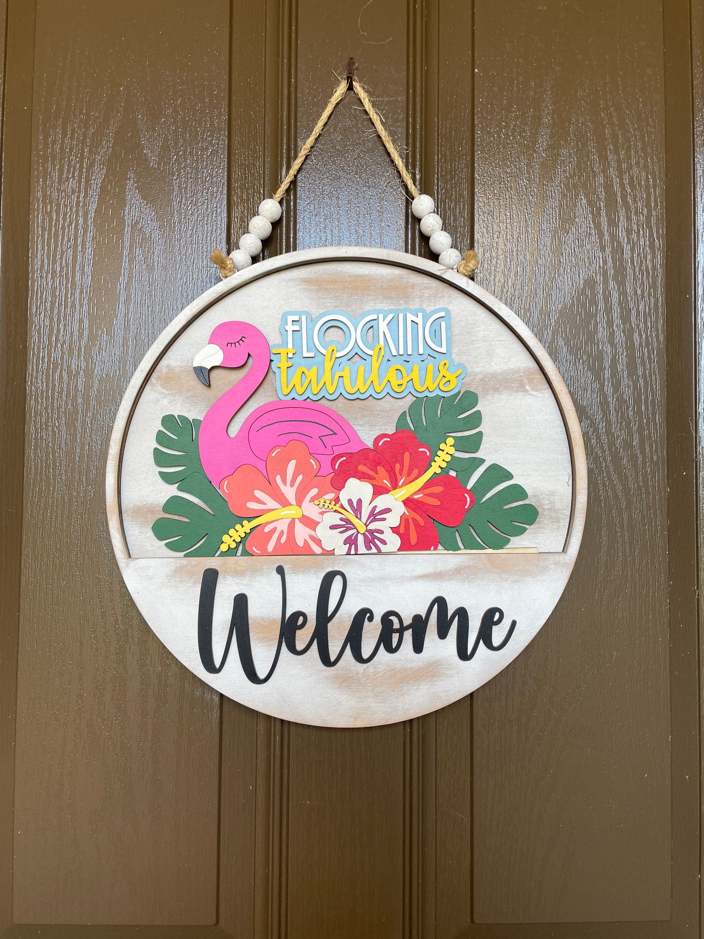 Flocking Fabulous Flamingo Insert for Welcome Sign