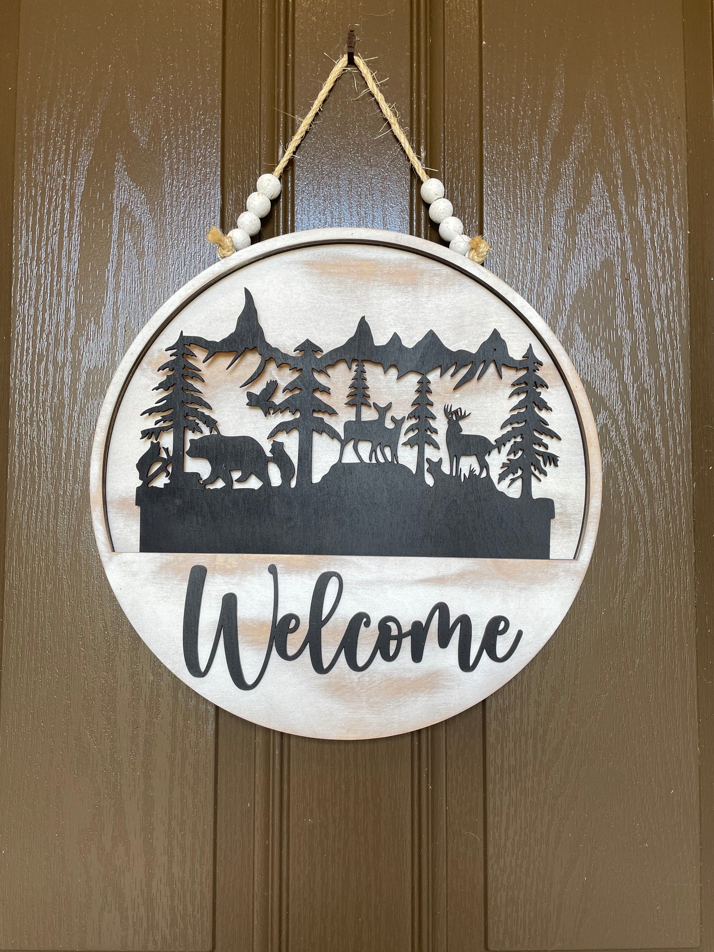 Woodland Bear and Deer Insert for Welcome Sign