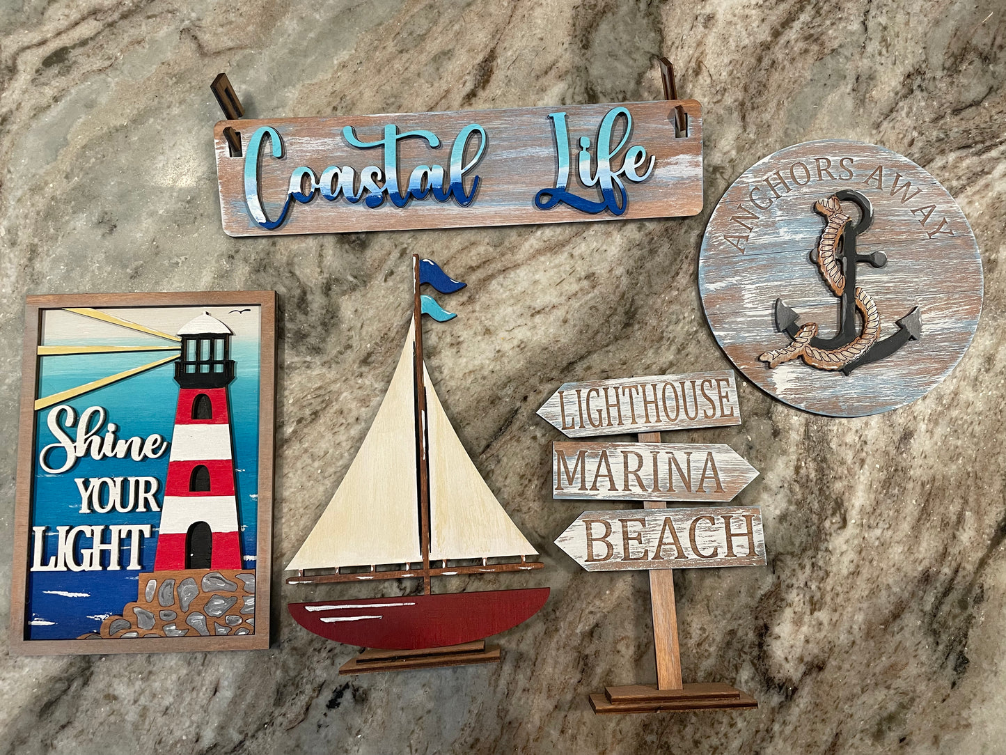 Shine Your Light Coastal Life Insert for Wagon or Bench