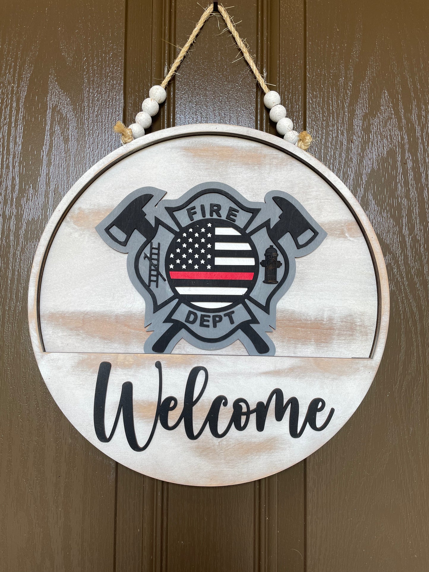 Firemen: Thin Red Line Insert for Welcome Sign