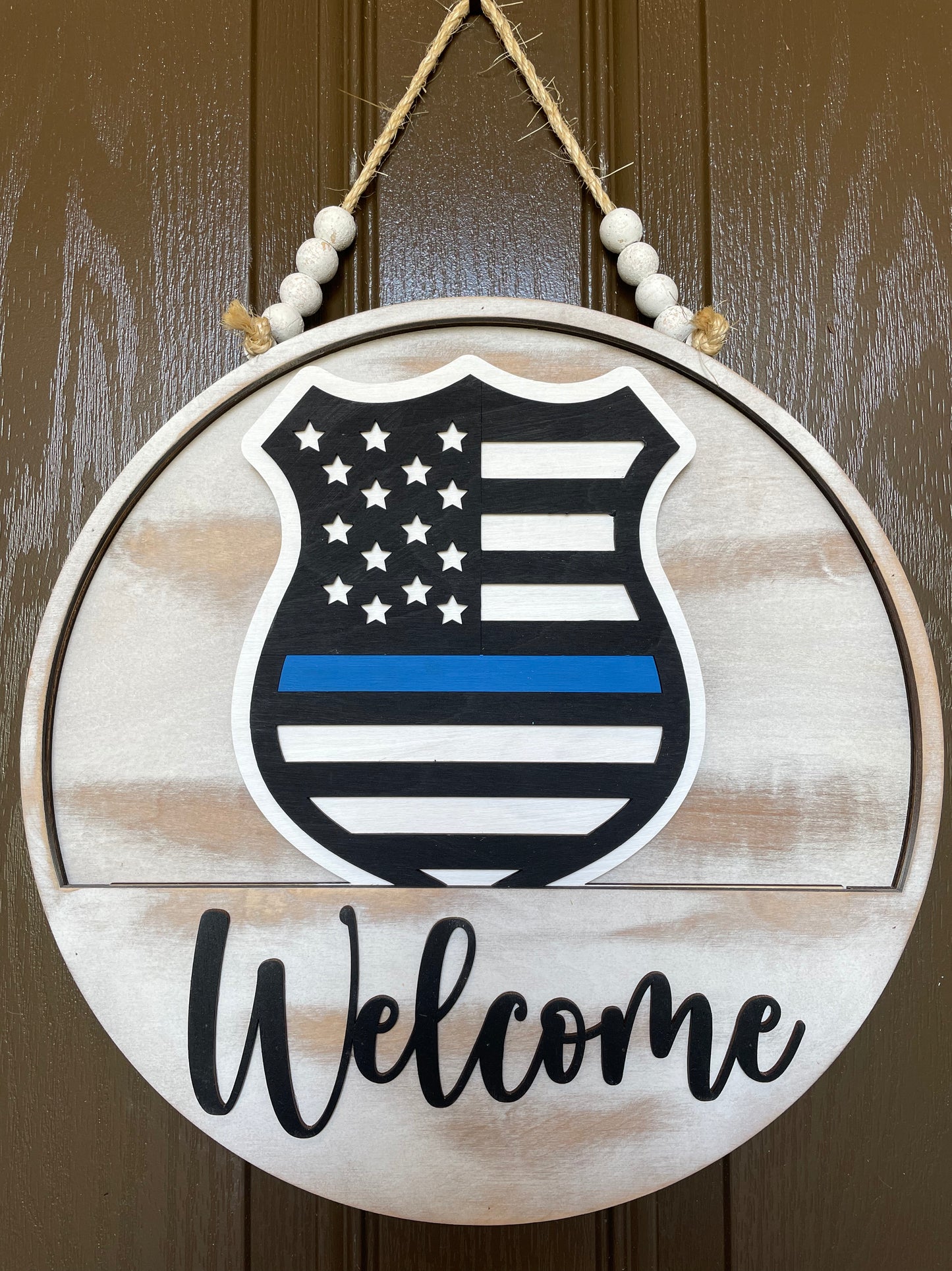 Police: Thin Blue Line Insert for Welcome Sign