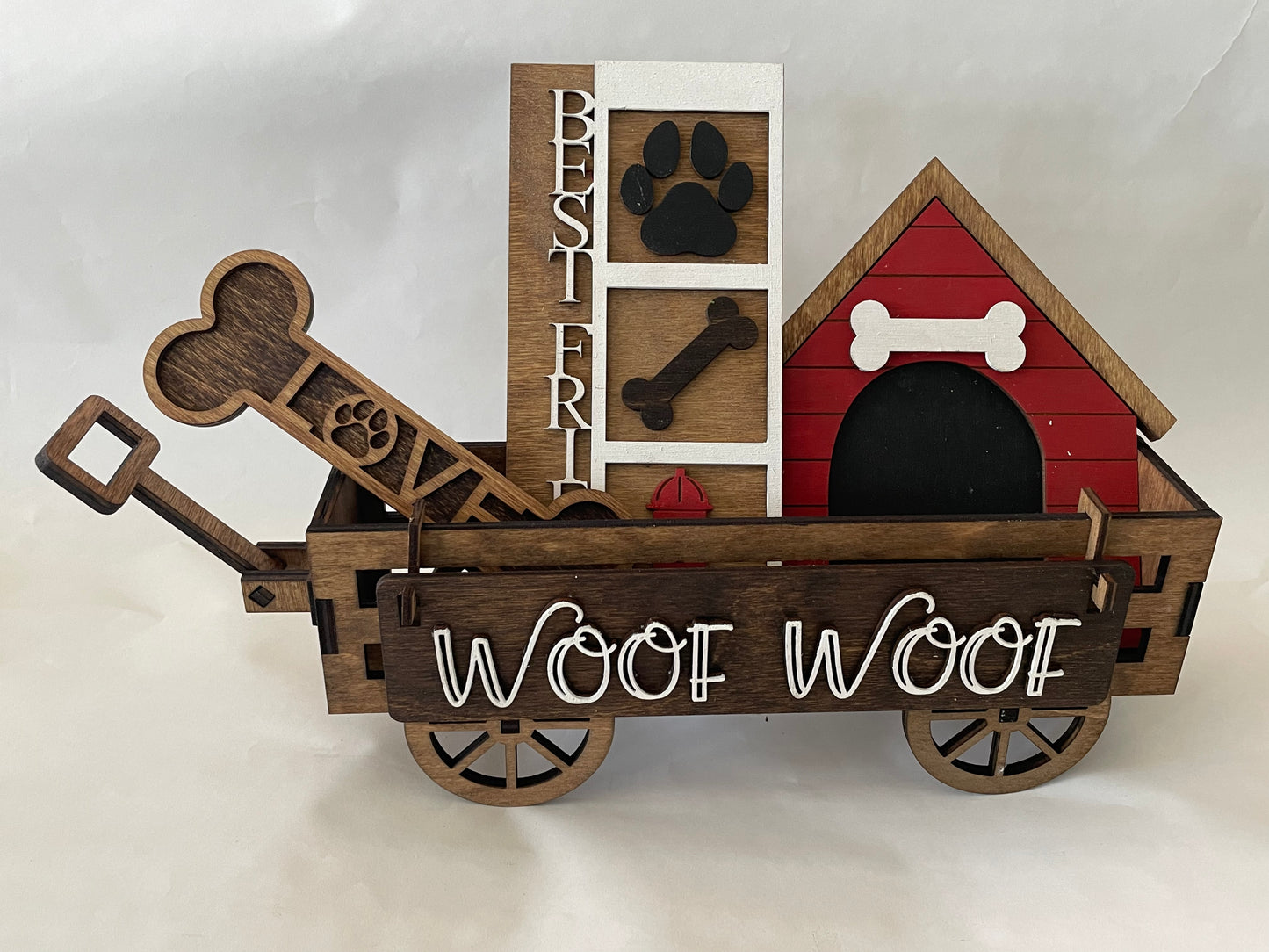 Woof Woof: Doghouse, Bone and Best Friend sign Insert for Wagon