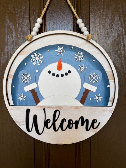Happy Snowman Insert for Welcome Sign