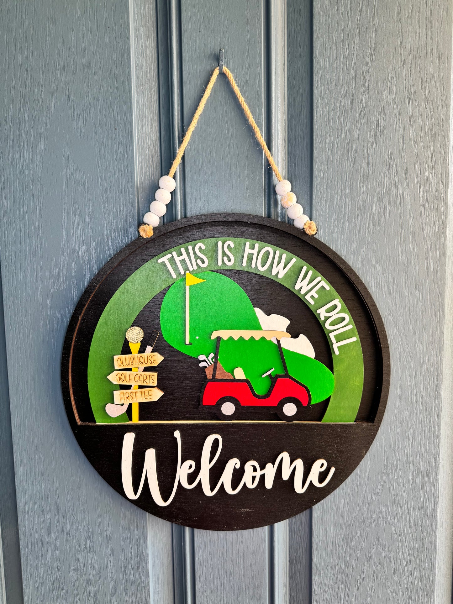 Golf Cart on Course Insert for Welcome Sign