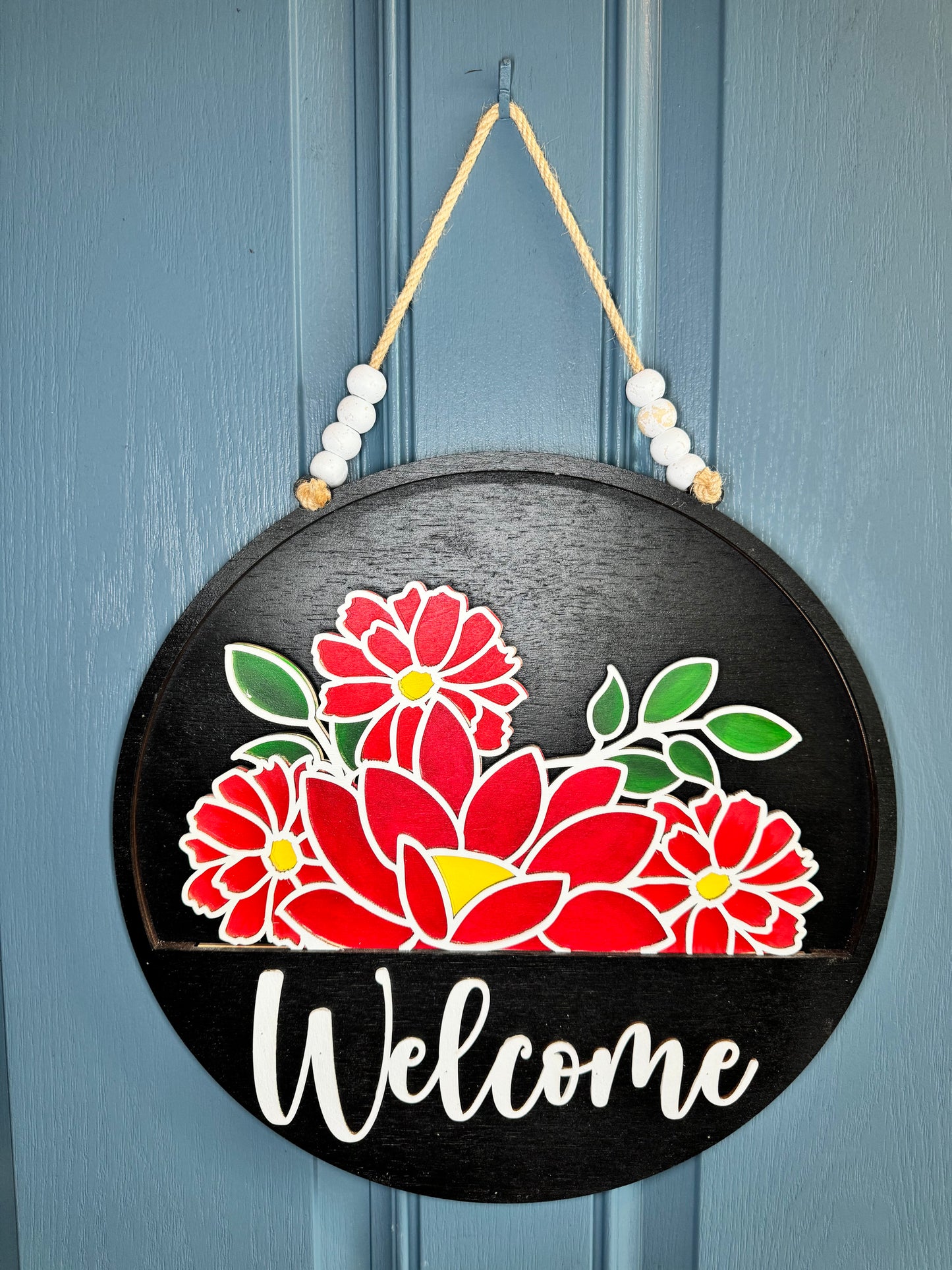 Red Flowers Insert for Welcome Sign
