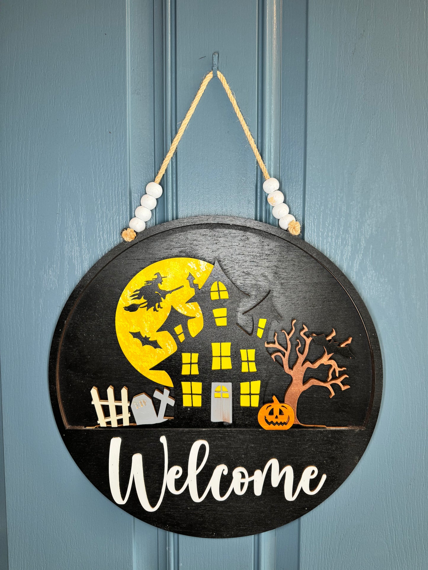 Halloween Haunted House Insert for Welcome Sign