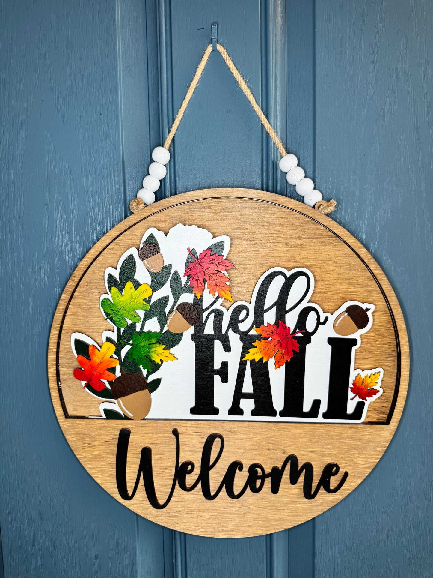 Fall Leaves and Acorns Insert for Welcome Sign
