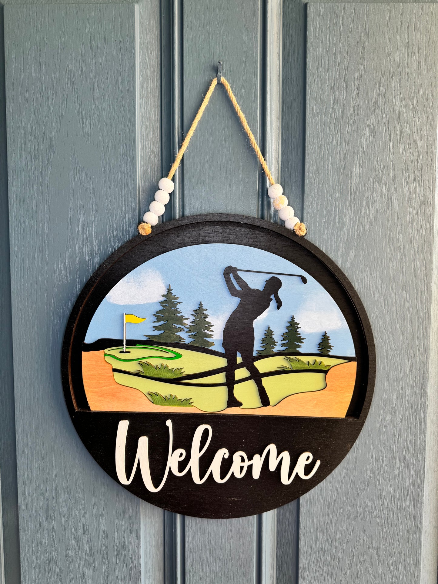 Golfer Swing Insert for Welcome Sign