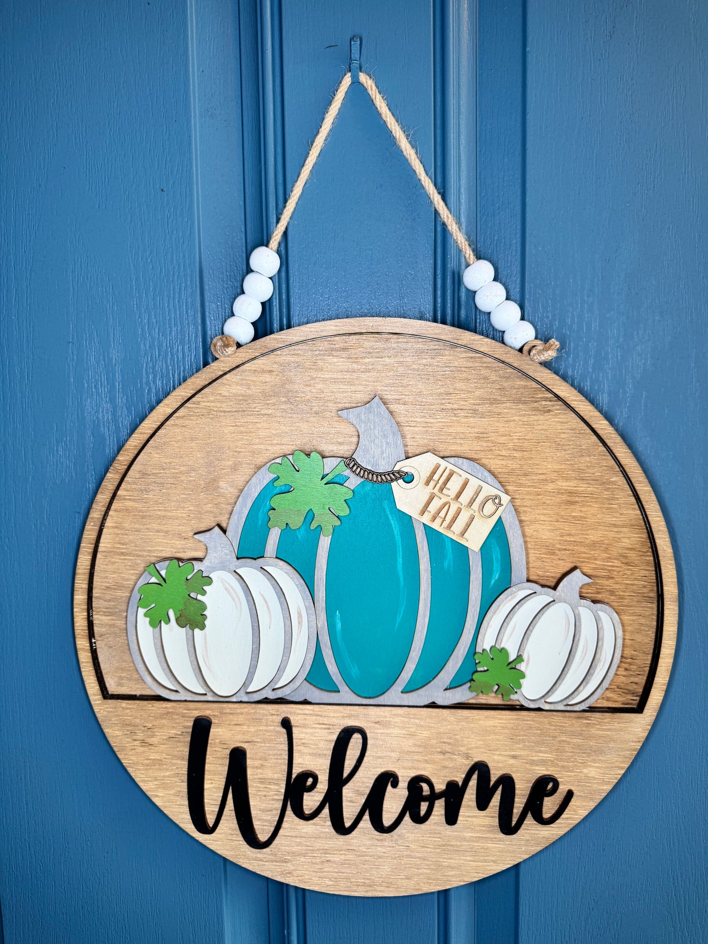 Coastal Blue Pumpkins Insert for Welcome Sign