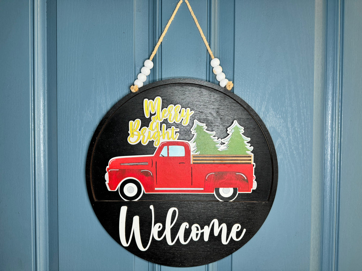 Christmas Truck Insert for Welcome Sign
