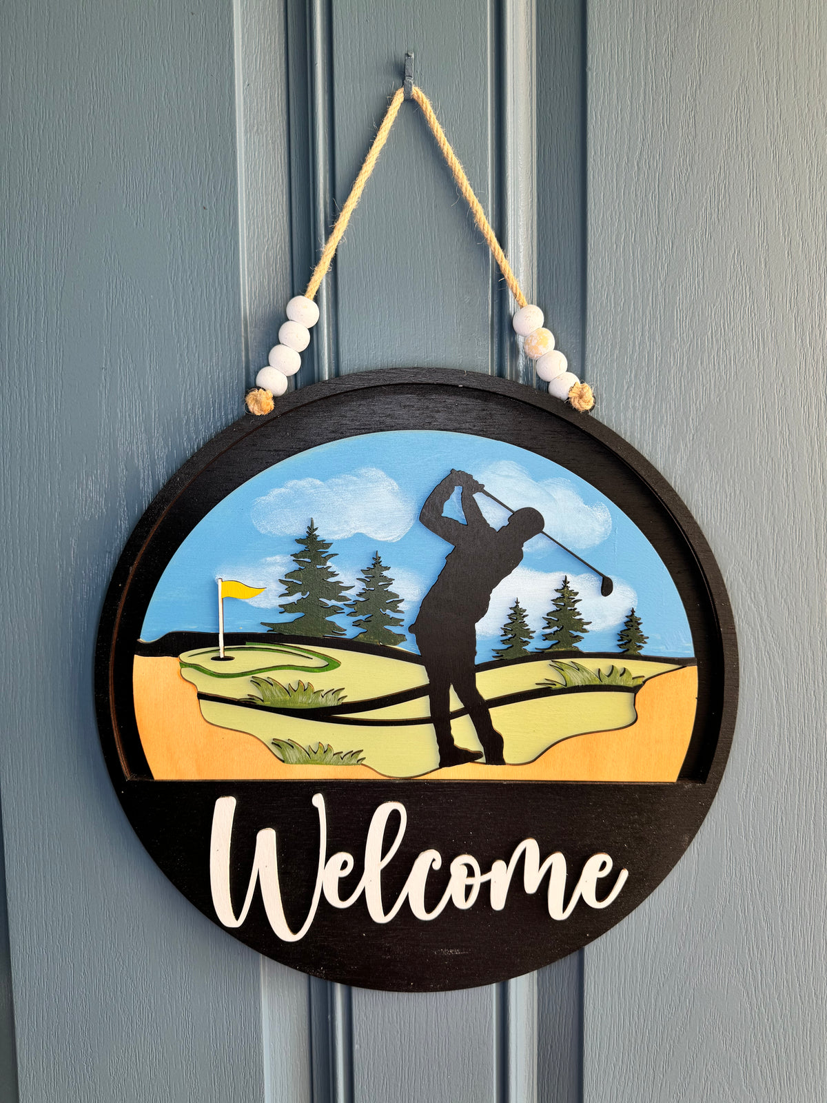 Golfer Swing Insert for Welcome Sign
