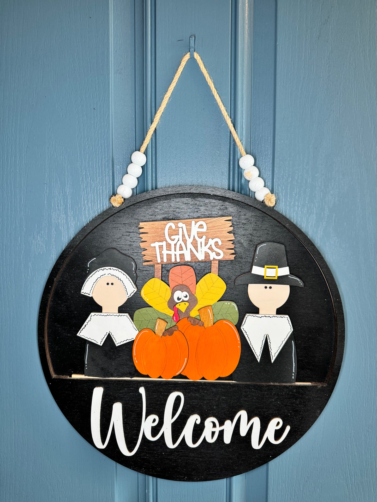 Pilgrim Give Thanks Insert for Welcome Sign