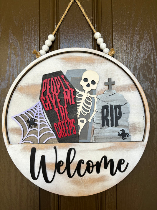 Give me the Creeps Skeleton Insert for Welcome Sign