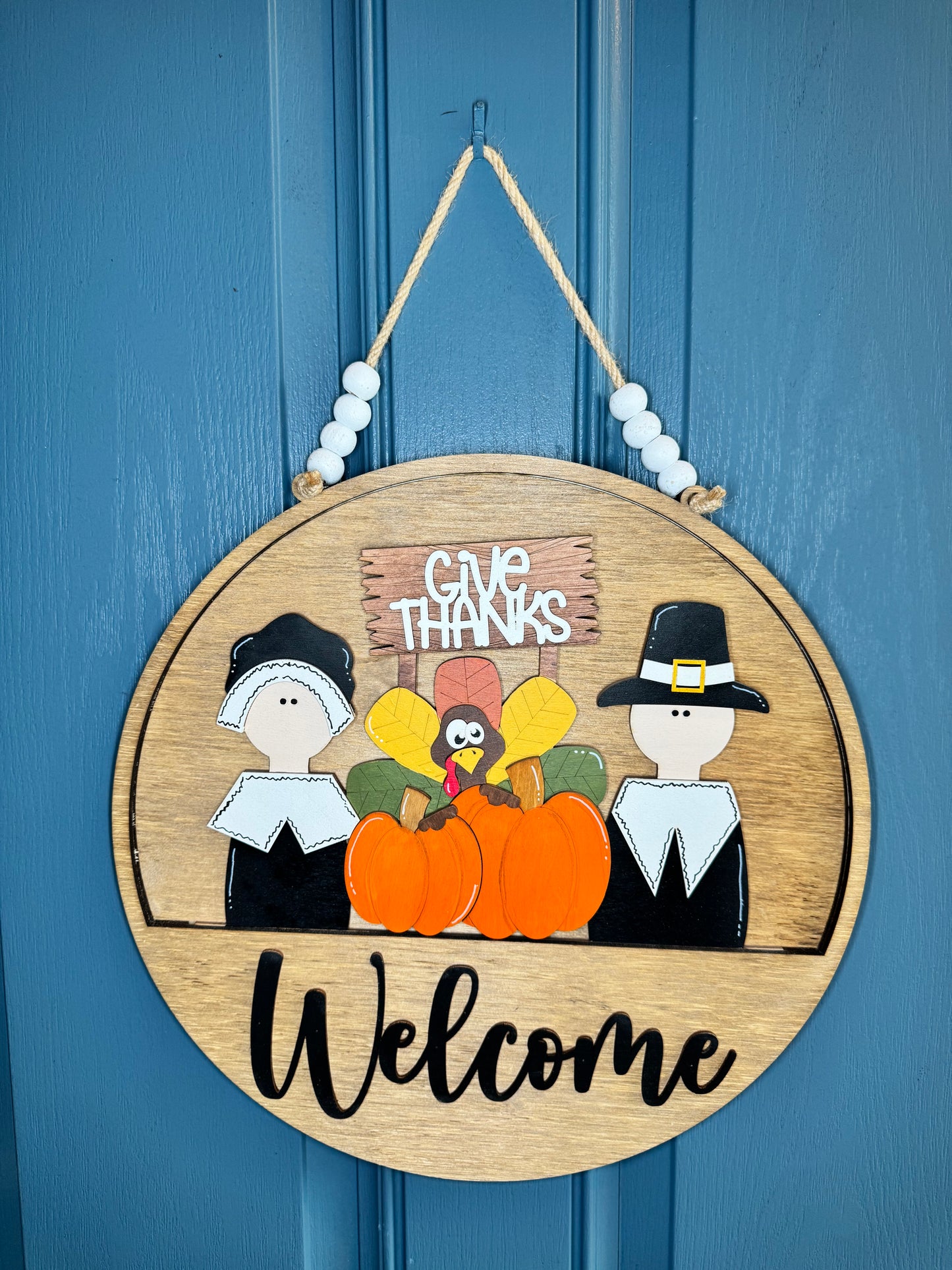 Pilgrim Give Thanks Insert for Welcome Sign