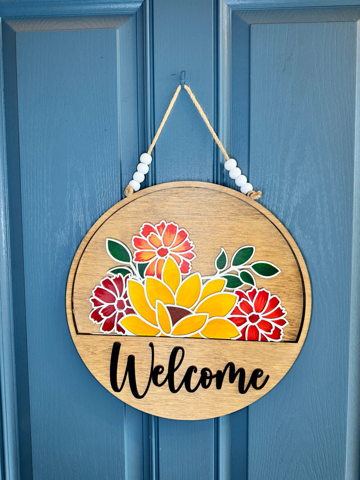 Orange and Yellow Flowers Insert for Welcome Sign