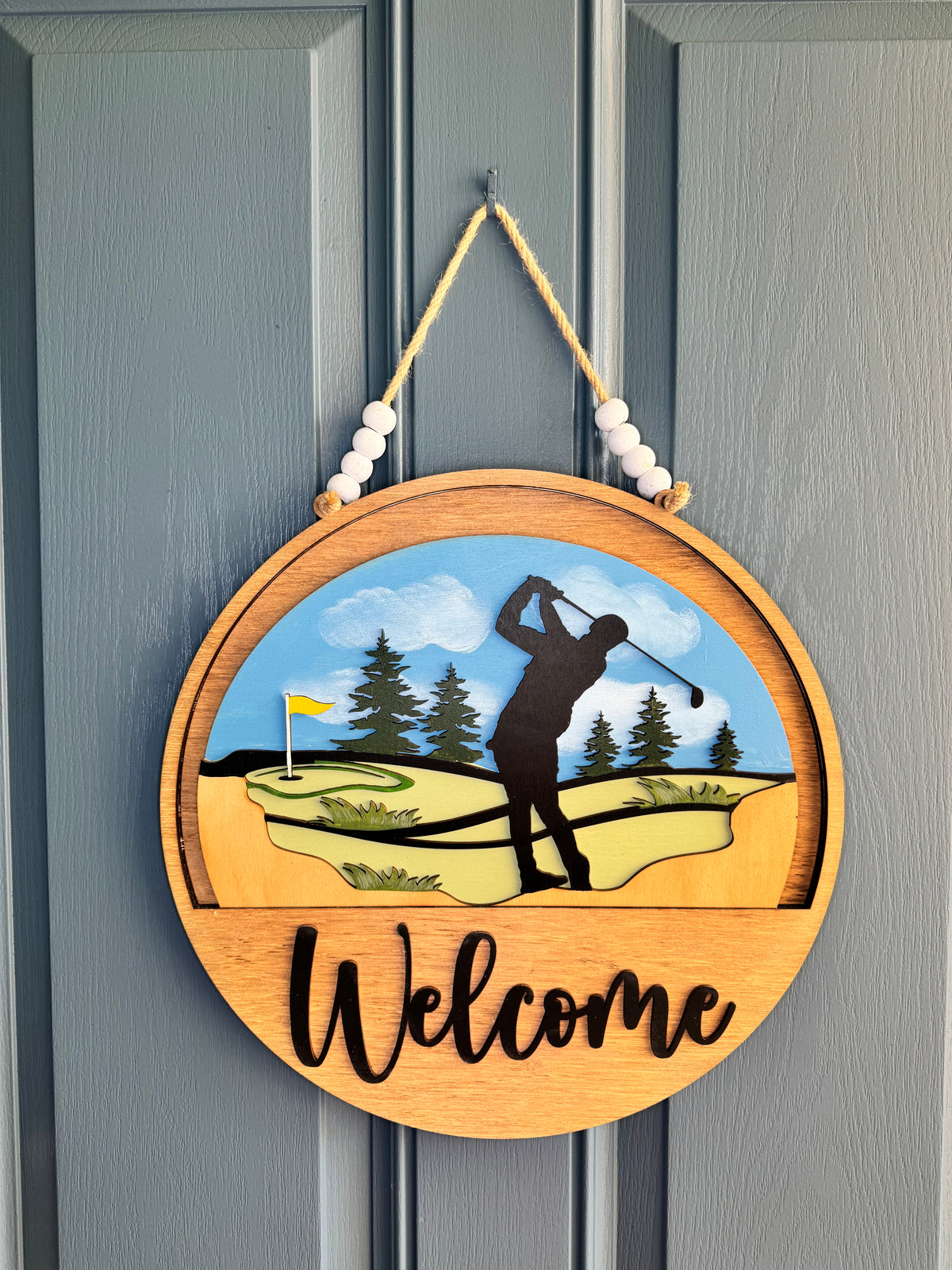 Golfer Swing Insert for Welcome Sign