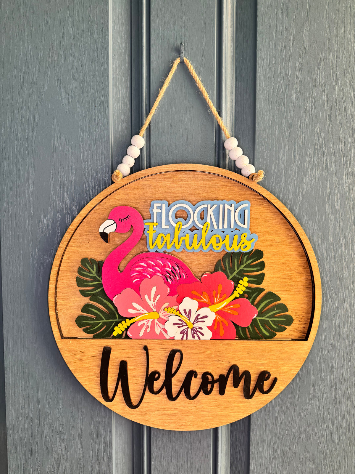 Flocking Fabulous Flamingo Insert for Welcome Sign