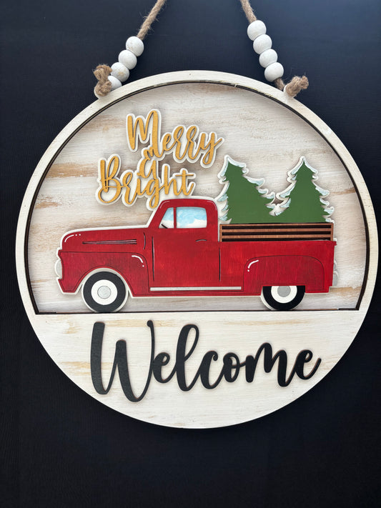 Christmas Truck Insert for Welcome Sign