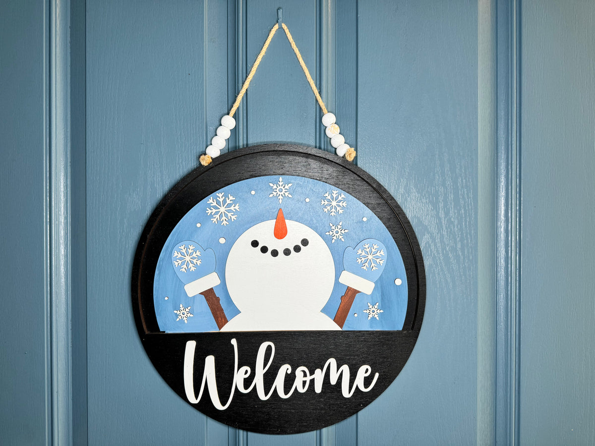 Happy Snowman Insert for Welcome Sign