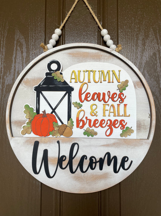 Fall Leaves and Autumn Breezes Insert for Welcome Sign