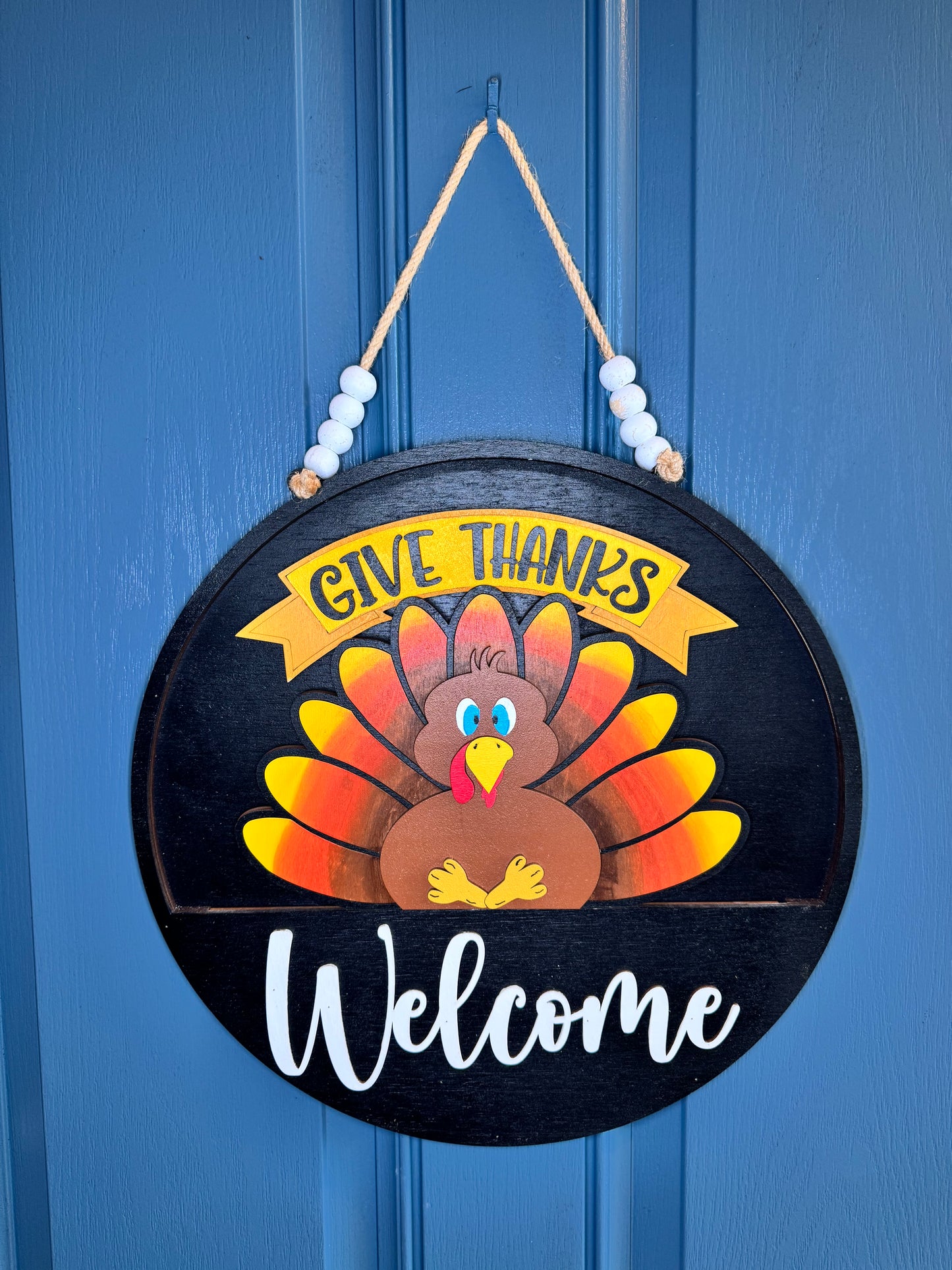 Give Thanks Turkey Insert for Welcome Sign
