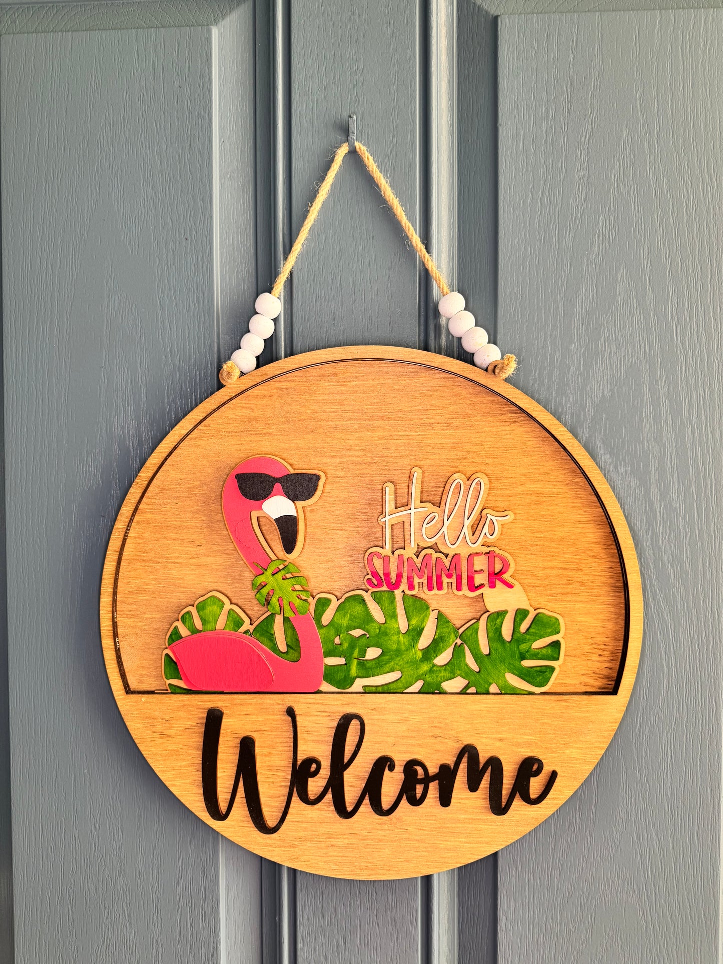 Flamingo Happy Summer Insert for Welcome Sign