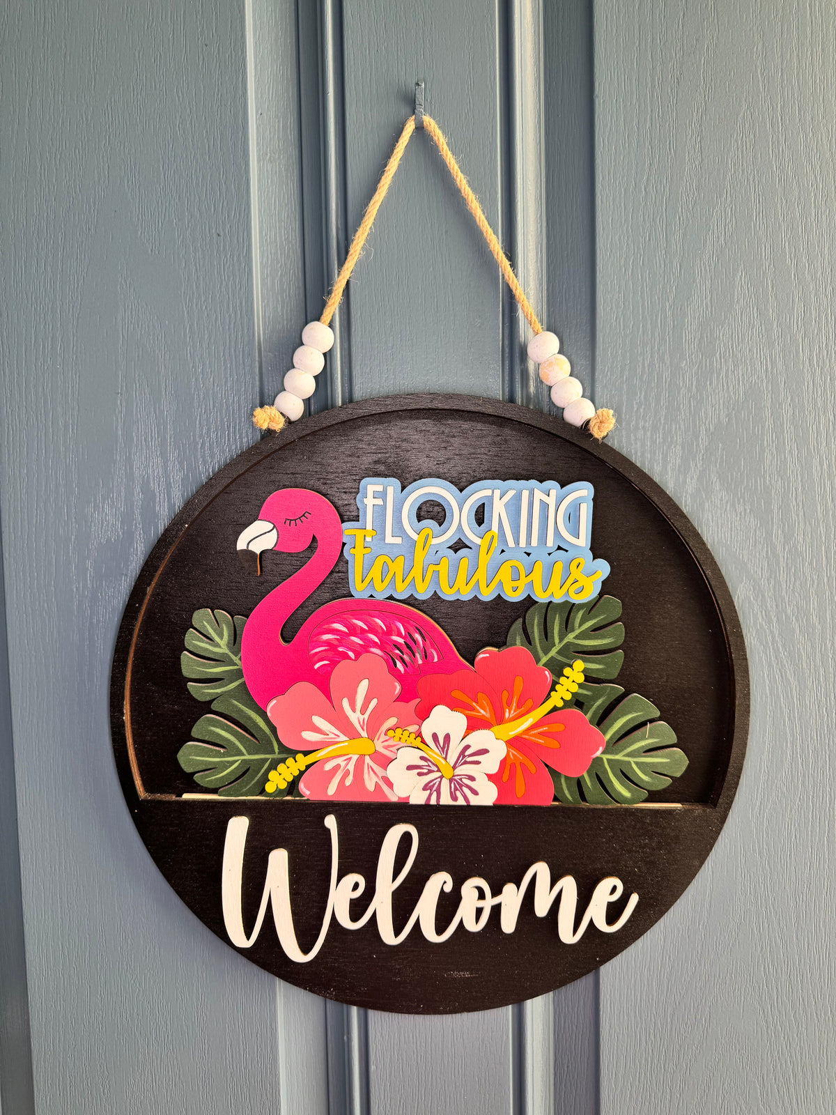 Flocking Fabulous Flamingo Insert for Welcome Sign