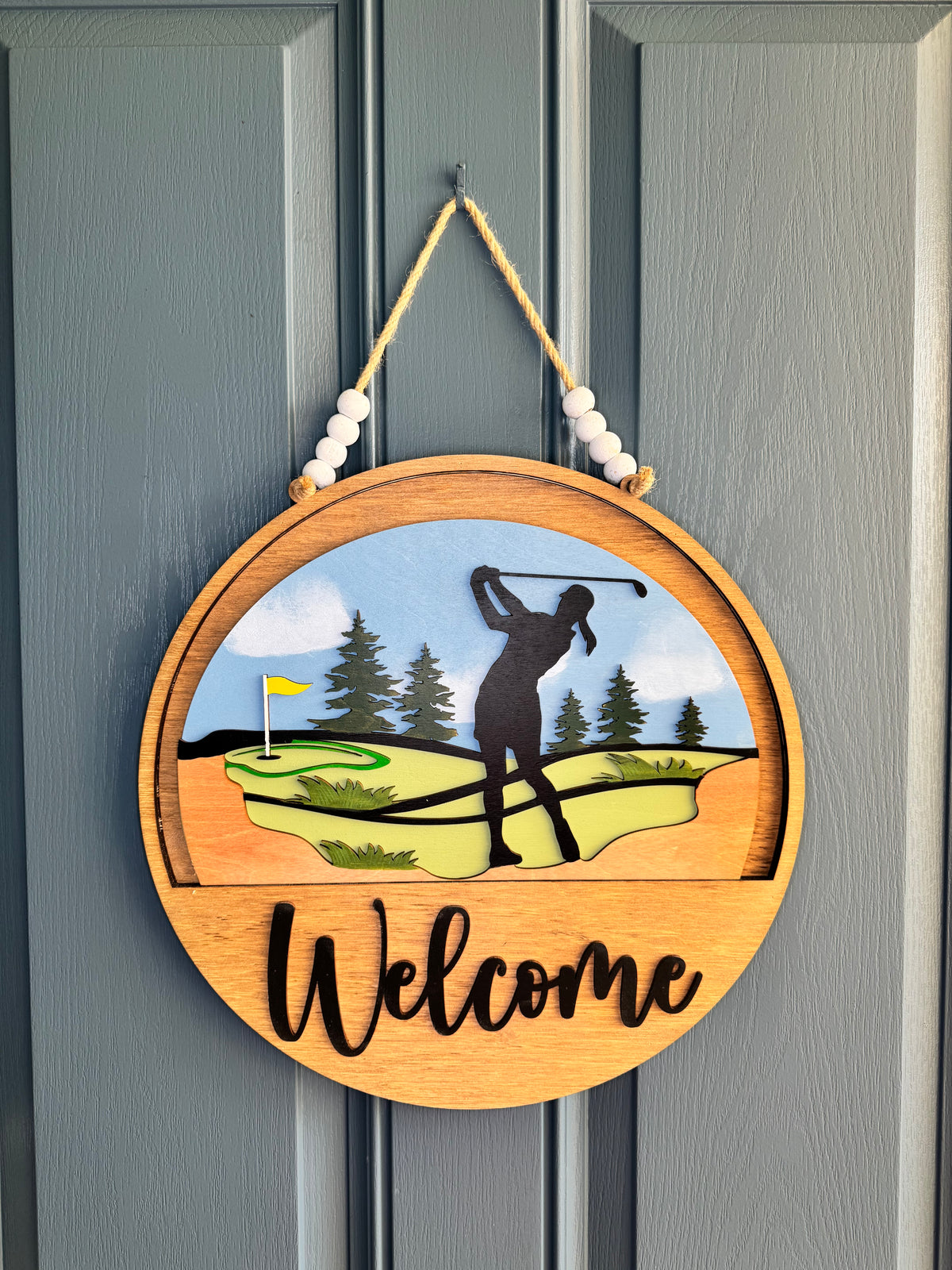 Golfer Swing Insert for Welcome Sign