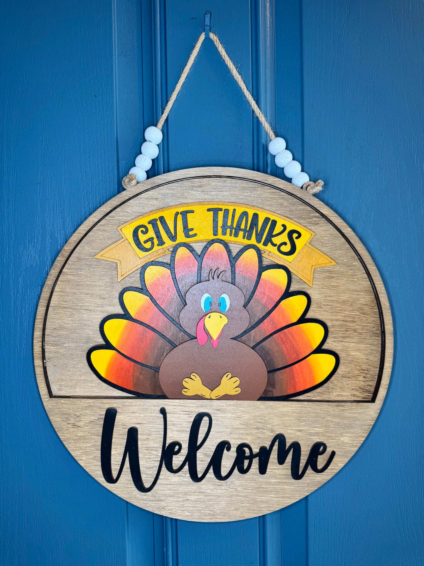 Give Thanks Turkey Insert for Welcome Sign