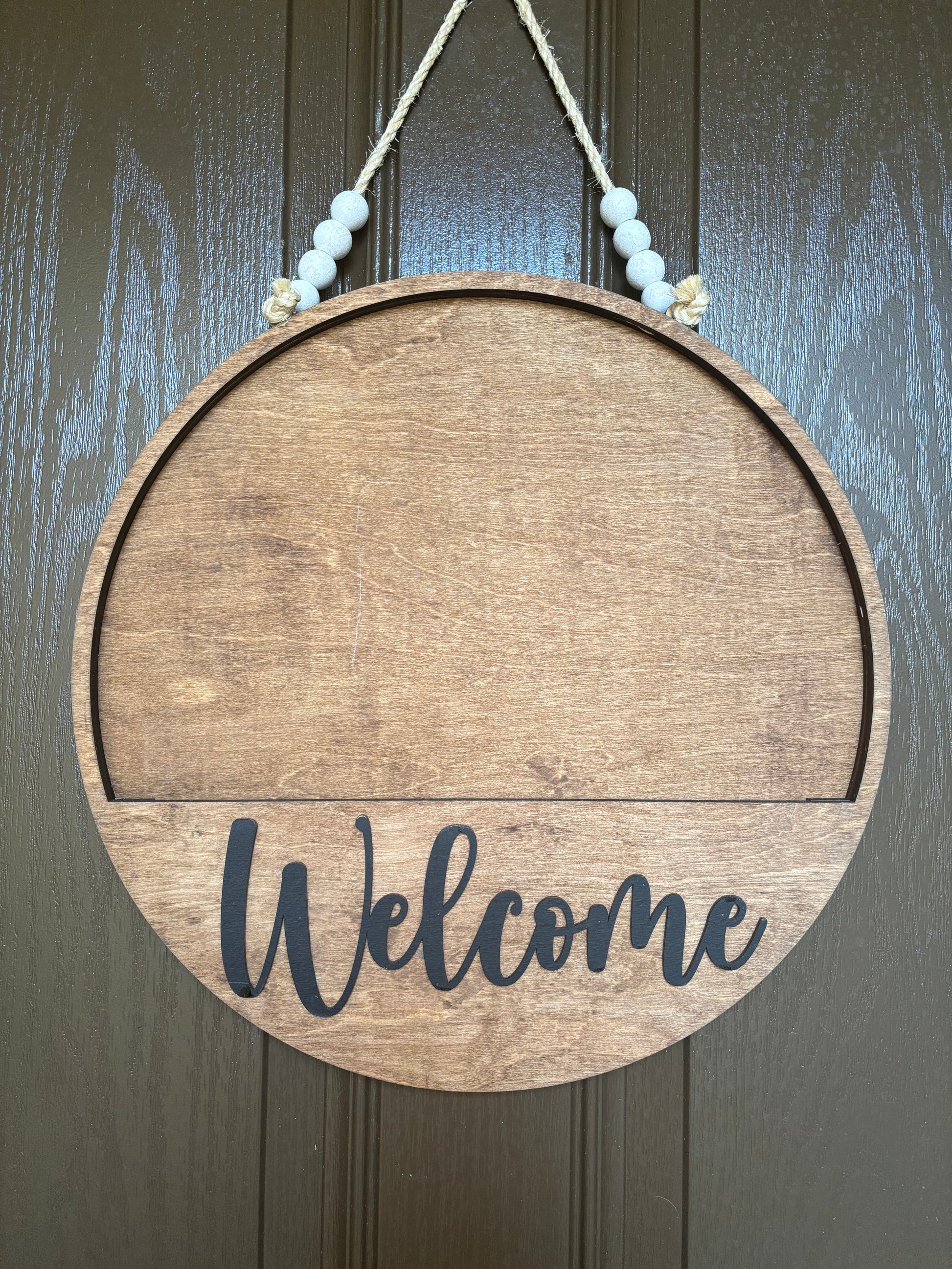 Stained Brown Welcome Sign Base – All Ways Holidays