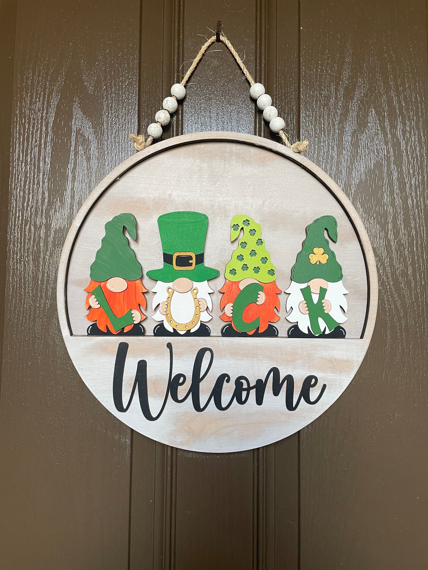 LUCK Gnome St. Patrick’s Day Insert for Welcome Sign