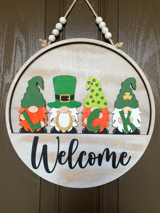 LUCK Gnome St. Patrick’s Day Insert for Welcome Sign