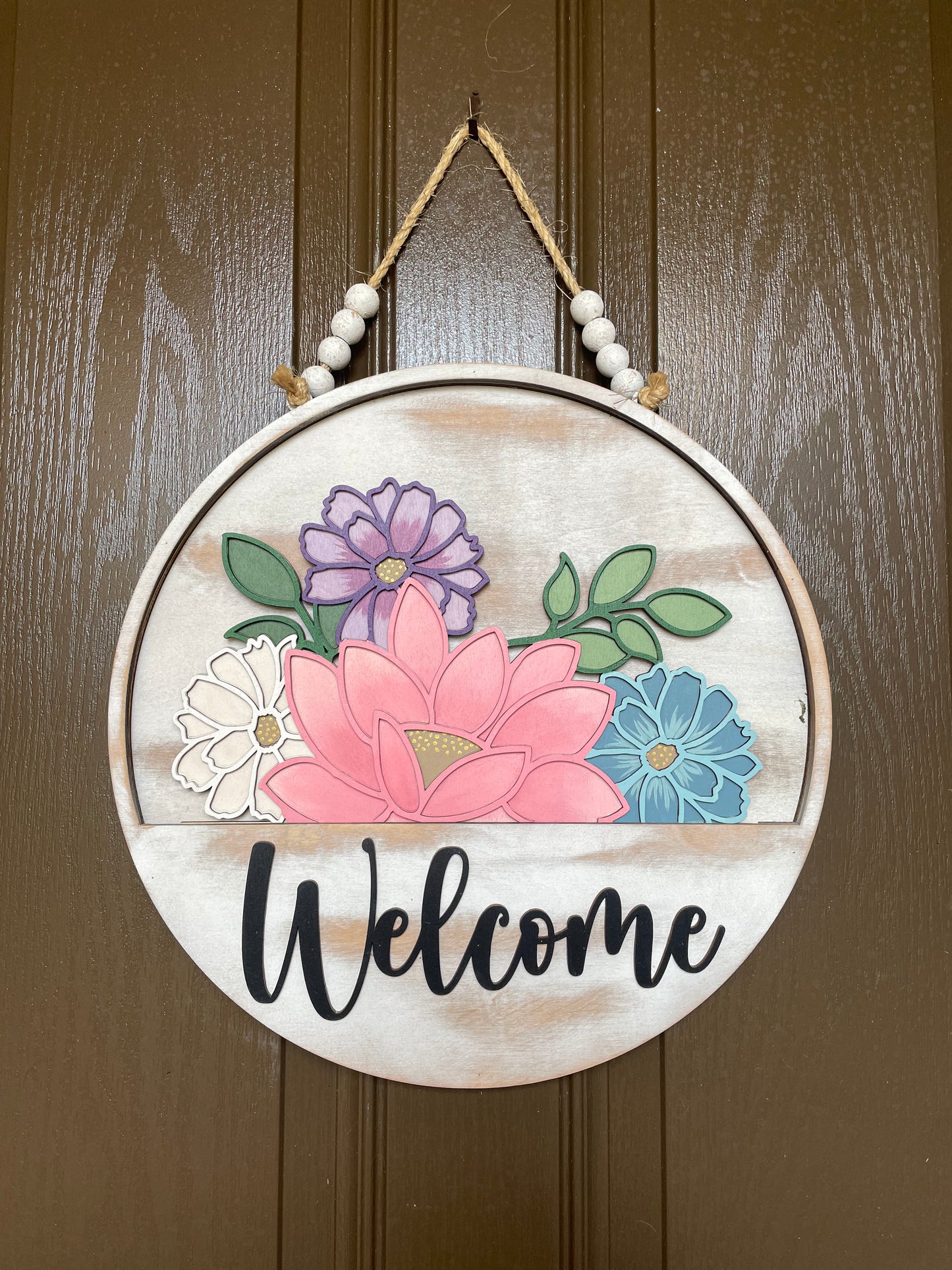 Pink Flowers Insert for Welcome Sign