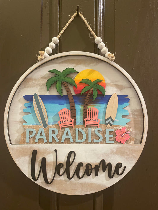 Light Blue Paradise Insert for Welcome Sign