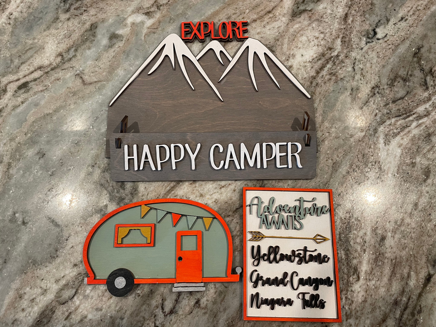 Happy Camper Insert for Wagon or Bench