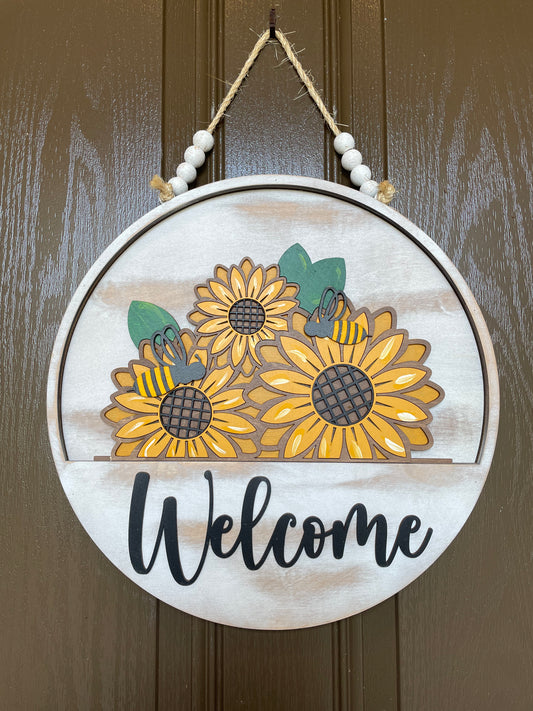 Sunflowers with Bees Insert for Welcome Sign