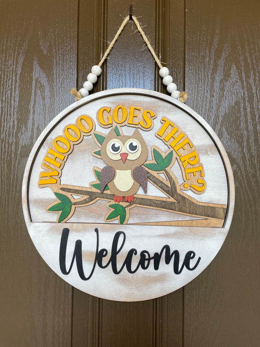 Owl:  Whooo Goes There? Insert for Welcome Sign