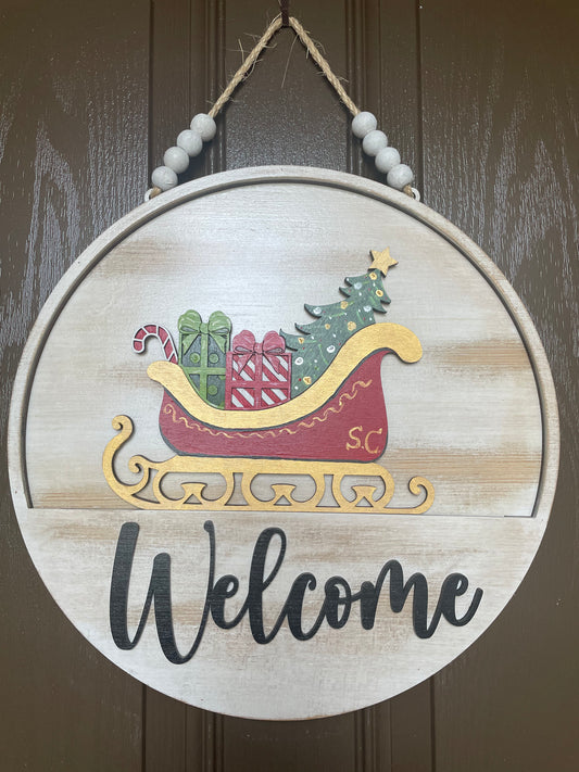 Christmas: Santa’s Sleigh Insert for Welcome Sign