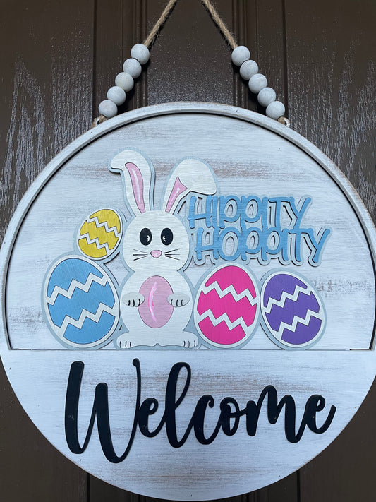 Easter Bunny Hippity Hoppity Insert for Welcome Sign
