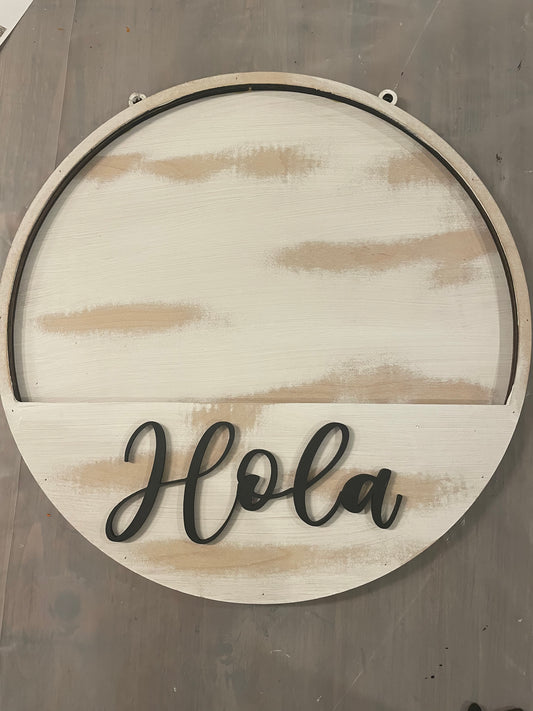 "Hola" Welcome Sign Base