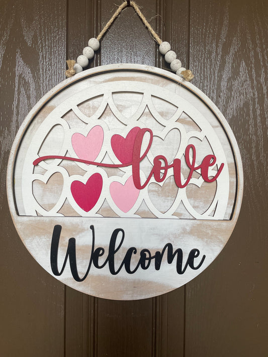 Valentine Love with Hearts Insert for Welcome Sign