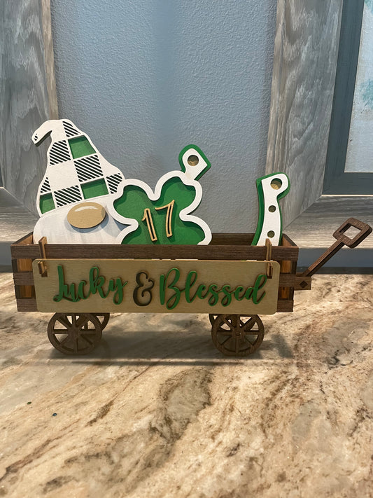 Lucky and Blessed - St. Patrick's Day Insert for Wagon