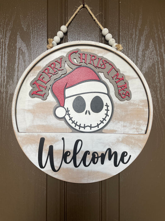 Nightmare Skeleton Christmas Insert for Welcome Sign